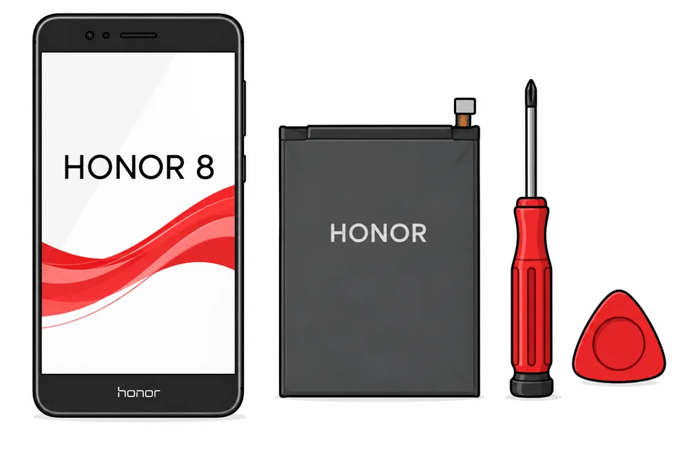 Замена аккумулятора Honor 8 — смартфон и батарея