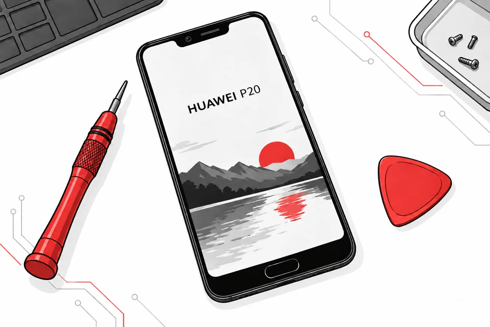 Ремонт Huawei P20 — смартфон и инструменты