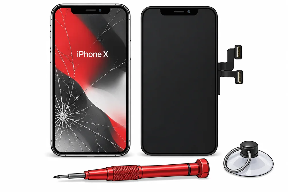 Замена экрана iPhone X — разбитый дисплей и сменный модуль