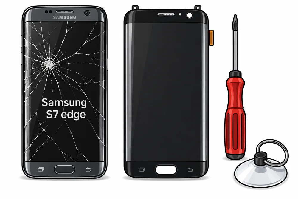 Замена дисплея Samsung Galaxy S7 Edge — иллюстрация CHIP
